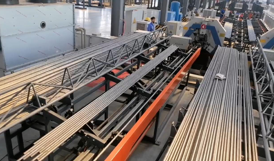 Fully automatic hollow anchors rod for tunnel support usage processing production line