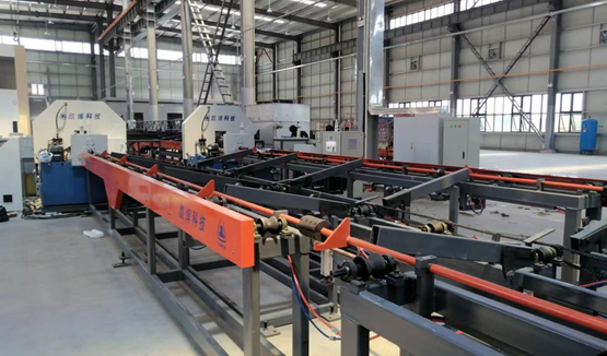 Fully automatic hollow anchors rod for tunnel support usage processing production line